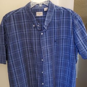 Dockers mens short sleeve blue shirt front pocket